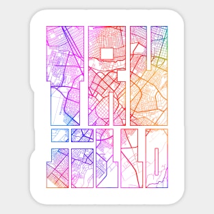 Trujillo, Peru City Map Typography - Colorful Sticker